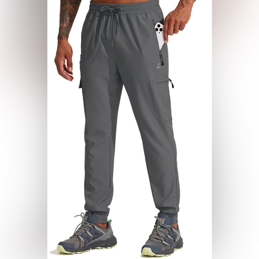 NWT Willit Men's Lightweight Hiking Pants Quick Dry Waterproof Cargo Joggers M
D
